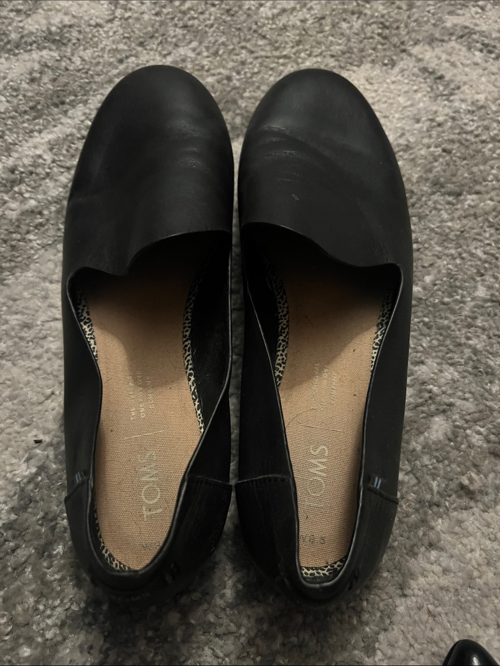 Toms Black Slip-On Flats